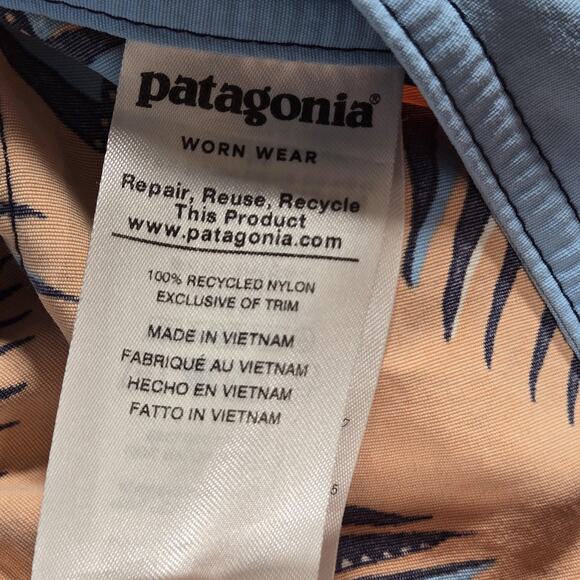 Patagonia Wavefarer Board Short Youth 16 Swim Trunks Outdoor Palm Print 10" READ - Picture 9 of 12